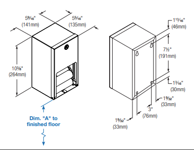Surface Mounted Stainless Steel Toilet Paper Dispenser