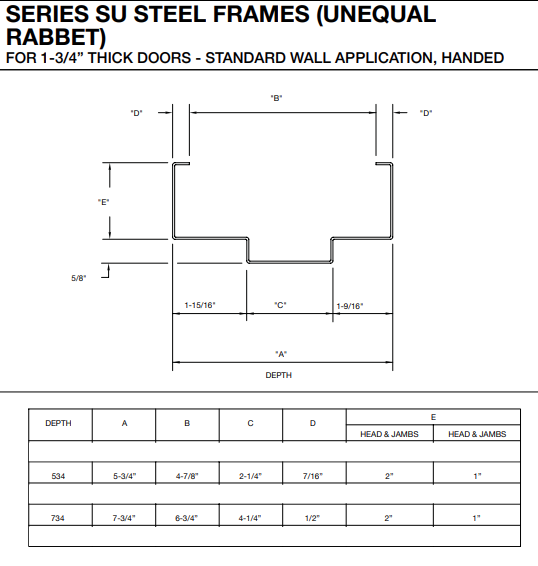 Hm Frame Measure RH (7'0h x 7 3/4 x 2'' Head) Masonry Hollow Metal Welded Frame - Earls ...